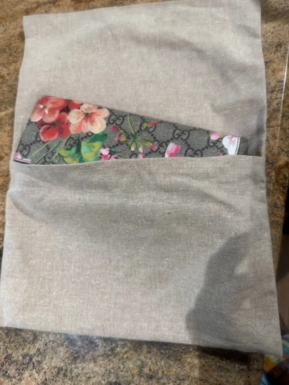 Gucci Floral GG Supreme Continental Wallet - Gray with Pink & Green Accents - Picture 13 of 15